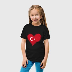 Футболка хлопковая детская Сердце - Турция, цвет: черный — фото 2
