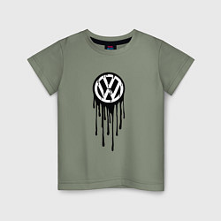 Футболка хлопковая детская Volkswagen - art logo, цвет: авокадо