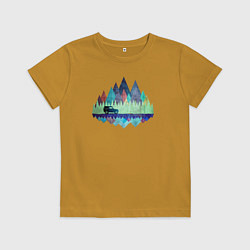 Футболка хлопковая детская Offroad trails, цвет: горчичный