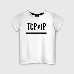 Футболка хлопковая детская TCPIP Connecting people since 1972, цвет: белый