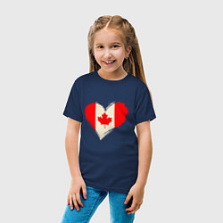 Футболка хлопковая детская Сердце - Канада, цвет: тёмно-синий — фото 2