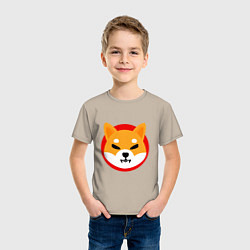 Футболка хлопковая детская Shiba Inu SHIB, цвет: миндальный — фото 2