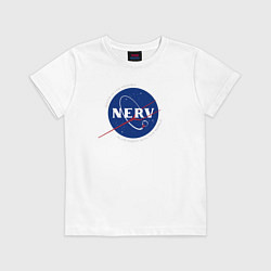 Футболка хлопковая детская NASA NERV, цвет: белый