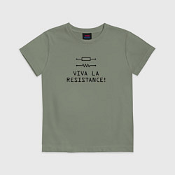 Футболка хлопковая детская Viva la resistance, цвет: авокадо