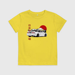 Футболка хлопковая детская Nissan Silvia S14 Sr20 Japan Car, цвет: желтый