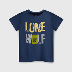 Футболка хлопковая детская Lone Wolf - одинокий волк, цвет: тёмно-синий
