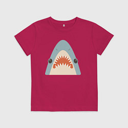 Футболка хлопковая детская Милая маленькая акула, цвет: маджента