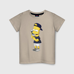 Детская футболка Барт Симпсон болтает по мобильнику