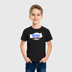 Футболка хлопковая детская Nasa планеты, цвет: черный — фото 2