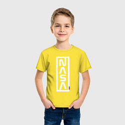 Футболка хлопковая детская Наса - logo, цвет: желтый — фото 2