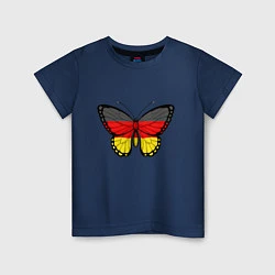 Футболка хлопковая детская Бабочка - Германия, цвет: тёмно-синий
