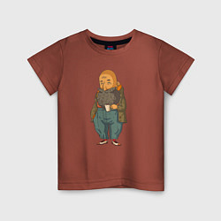 Детская футболка Бородач с кружкой кофе