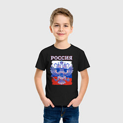 Футболка хлопковая детская Россия Герб Флаг, цвет: черный — фото 2