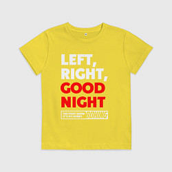 Футболка хлопковая детская Left righte good night, цвет: желтый