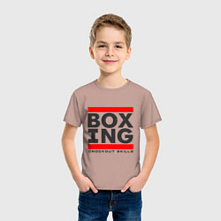 Футболка хлопковая детская Boxing knockout skills, цвет: пыльно-розовый — фото 2