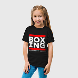 Футболка хлопковая детская Boxing cnockout skills light, цвет: черный — фото 2