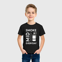 Футболка хлопковая детская Smoke Mid Everyday, цвет: черный — фото 2