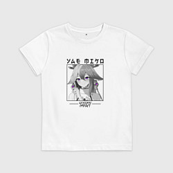 Футболка хлопковая детская Яэ Мико жрица, цвет: белый