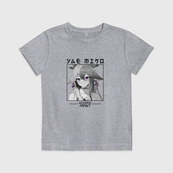 Футболка хлопковая детская Яэ Мико жрица, цвет: меланж