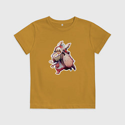 Футболка хлопковая детская Нанати арт, цвет: горчичный