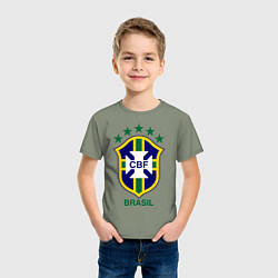 Футболка хлопковая детская Brasil CBF, цвет: авокадо — фото 2