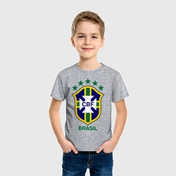 Футболка хлопковая детская Brasil CBF, цвет: меланж — фото 2