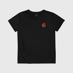 Футболка хлопковая детская Лого Самурай из Киберпанка 2077, цвет: черный