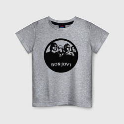 Футболка хлопковая детская Bon Jovi rock, цвет: меланж