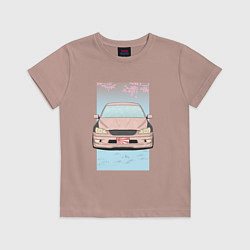 Футболка хлопковая детская Toyota Altezza stance, цвет: пыльно-розовый