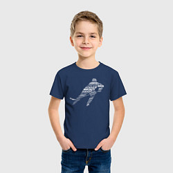 Футболка хлопковая детская Хоккей - на разных языках мира, цвет: тёмно-синий — фото 2