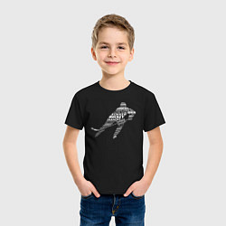 Футболка хлопковая детская Хоккей - на разных языках мира, цвет: черный — фото 2