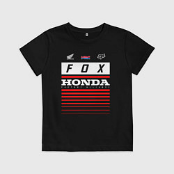 Футболка хлопковая детская Honda racing, цвет: черный