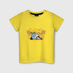 Футболка хлопковая детская Rabbit Skull, цвет: желтый
