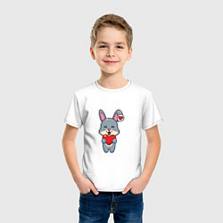 Футболка хлопковая детская Lover Bunny, цвет: белый — фото 2