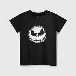 Футболка хлопковая детская Jack Skellington face, цвет: черный