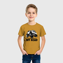 Футболка хлопковая детская Off road - Jeep Chrysler, цвет: горчичный — фото 2