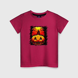Детская футболка Жуткая тыква на Хэллоуин