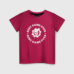 Футболка хлопковая детская Символ Gears of War и круглая надпись best game ev, цвет: маджента