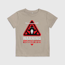 Футболка хлопковая детская Evangelion третий удар, цвет: миндальный