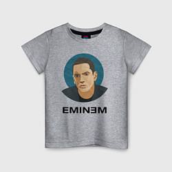 Футболка хлопковая детская Eminem поп-арт, цвет: меланж