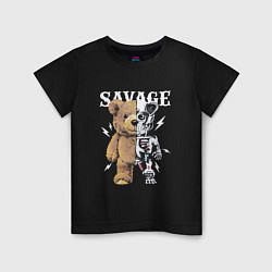 Футболка хлопковая детская Savage Bear, цвет: черный