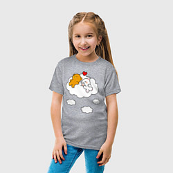 Футболка хлопковая детская Влюбленные медвежата на облаке, цвет: меланж — фото 2