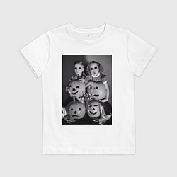 Футболка хлопковая детская Криповые детки хэллоуин, цвет: белый
