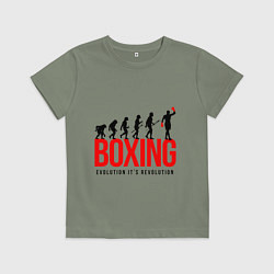Футболка хлопковая детская Boxing evolution, цвет: авокадо