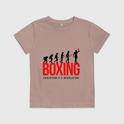 Футболка хлопковая детская Boxing evolution, цвет: пыльно-розовый