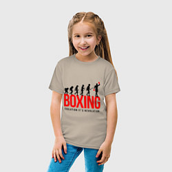Футболка хлопковая детская Boxing evolution, цвет: миндальный — фото 2