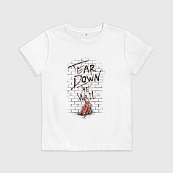 Футболка хлопковая детская Снеси стену, цвет: белый