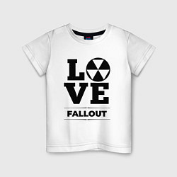 Футболка хлопковая детская Fallout love classic, цвет: белый