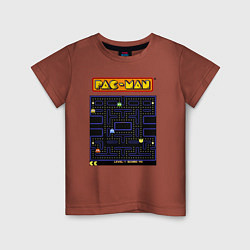 Футболка хлопковая детская Pac-Man на ZX-Spectrum, цвет: кирпичный