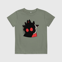 Футболка хлопковая детская Cult of the Lamb - Овечка в испуге, цвет: авокадо